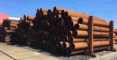 500 Ton Stahlrohre von Ø 406,4 x 6,30 mm aus Vorrat