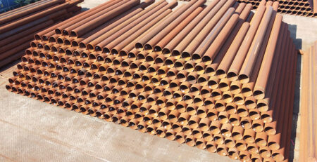650 Tonnen Stahlrohre Ø 610 x 17,5 mm