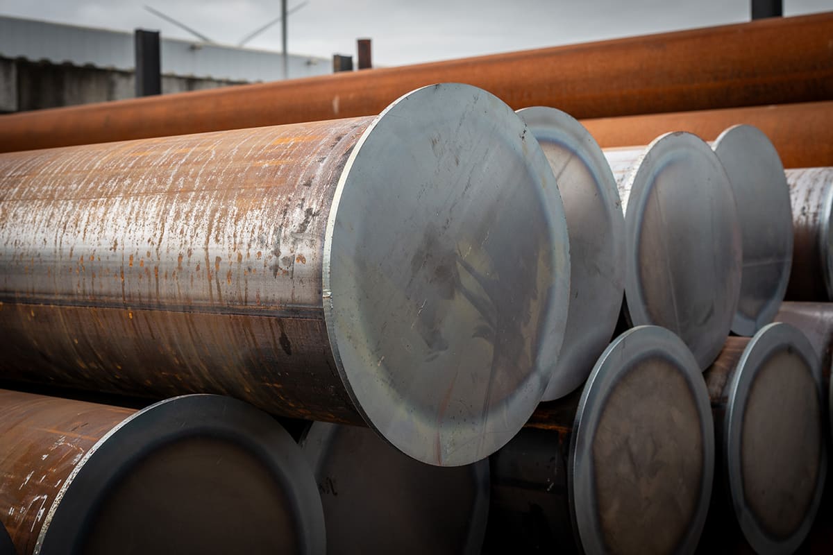 Stahlrohr mit stabiler Fußplatte für Konstruktionen